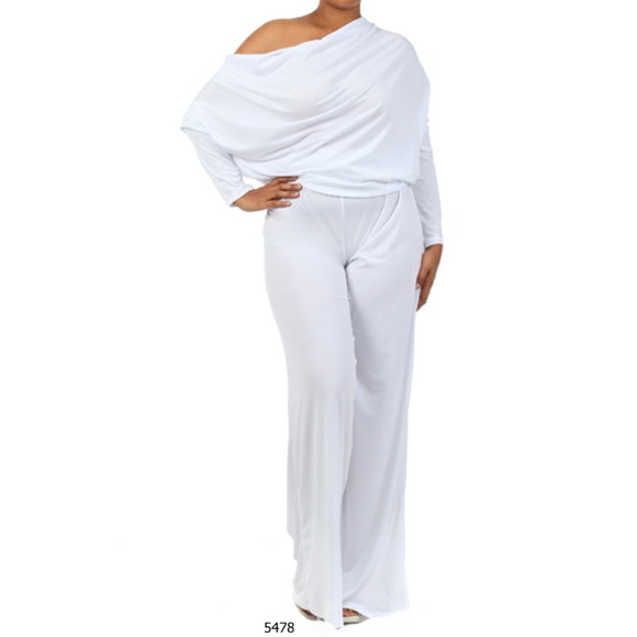 plus size all white jumpsuits